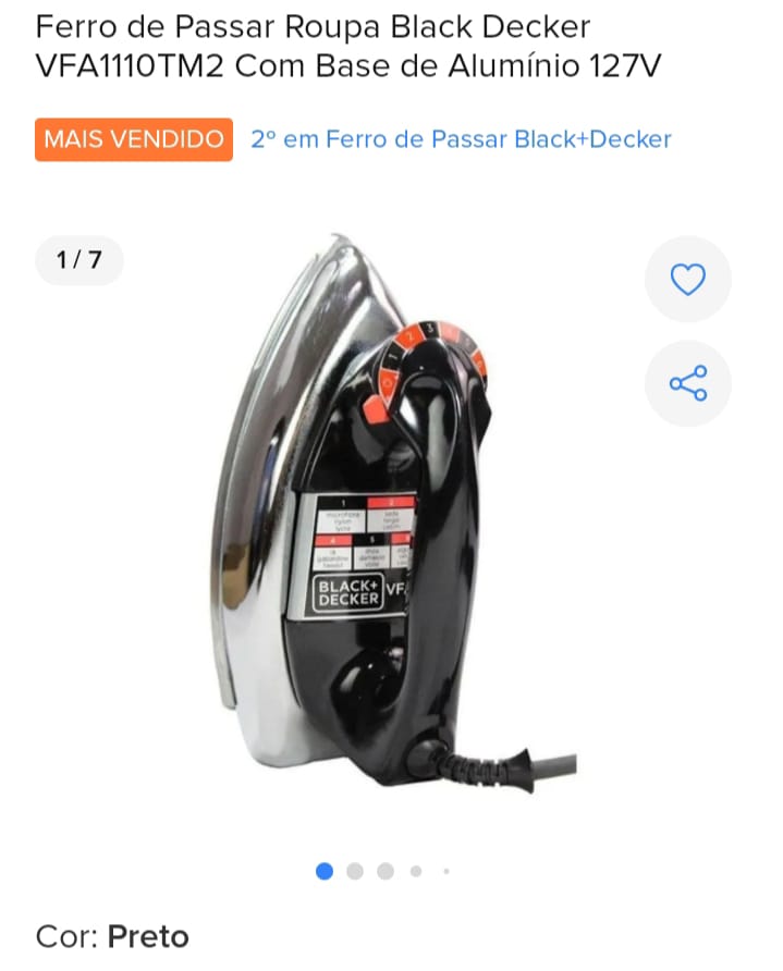 Ferro de Passar Roupa