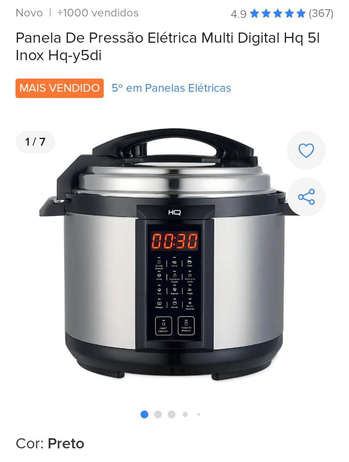 Panela de pressão elétrica